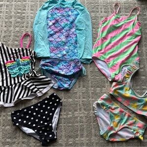 Colorful Girls' Swimsuit Set